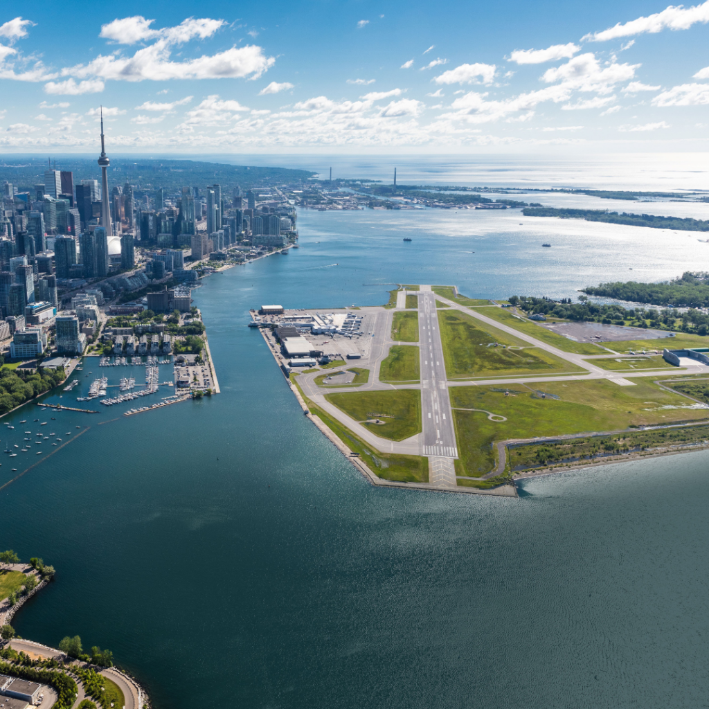 Aerial view of the airport